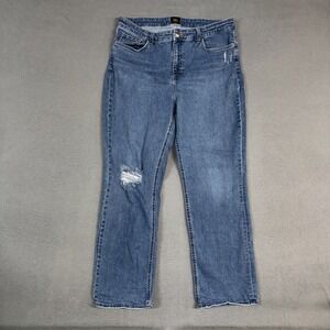Lee Jeans Womens 18 Blue Legendary Boyfriend Stretch Distressed Denim Cotton
